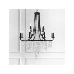 Gabrielle 12-Light Matte Black Chandelier by Crystorama -Crystorama popular store matte black crystorama chandeliers gab b7312 mk 76 1000