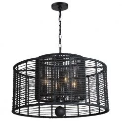 Jayna 4-Light Matte Black Chandelier by Crystorama