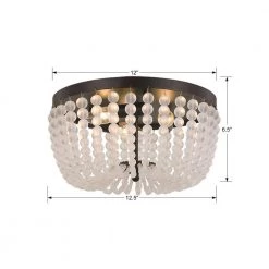 Rylee 12.5 in 3-Light Matte Black Flush Mount by Crystorama -Crystorama popular store matte black crystorama flush mount lights 600 mk 1f 1000