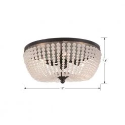 Rylee 18.5 in. 4-Light Matte Black Flush Mount by Crystorama -Crystorama popular store matte black crystorama flush mount lights 605 mk 1f 1000