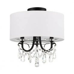Othello 14 in 3-Light Matte Black Flush Mount by Crystorama