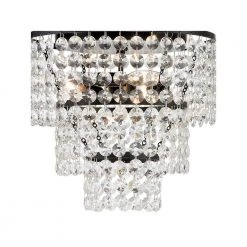 Gabrielle 14 in 3-Light Matte Black Flush Mount by Crystorama -Crystorama popular store matte black crystorama flush mount lights gab b7303 mk 1f 1000