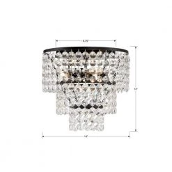 Gabrielle 14 in 3-Light Matte Black Flush Mount by Crystorama -Crystorama popular store matte black crystorama flush mount lights gab b7303 mk 44 1000