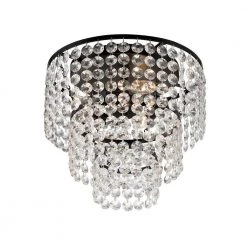 Gabrielle 14 in 3-Light Matte Black Flush Mount by Crystorama -Crystorama popular store matte black crystorama flush mount lights gab b7303 mk 4f 1000