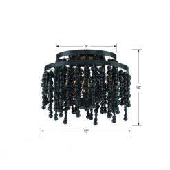 Poppy 14.96 in. 3-Light Matte Black Flush Mount by Crystorama -Crystorama popular store matte black crystorama flush mount lights pop a5073 mk 1f 1000