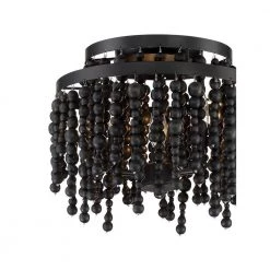 Poppy 14.96 in. 3-Light Matte Black Flush Mount by Crystorama -Crystorama popular store matte black crystorama flush mount lights pop a5073 mk 4f 1000