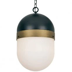 Capsule 3-Light Black Outdoor Pendant by Crystorama
