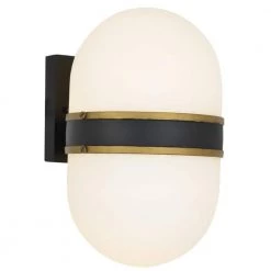 Capsule 2-Light Matte Black Outdoor Sconce by Crystorama