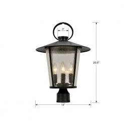 Andover 4-Light Matte Black Outdoor Lantern with Shade by Crystorama -Crystorama popular store matte black crystorama post lanterns and 9209 sd mk 1f 1000