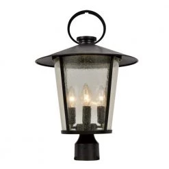 Andover 4-Light Matte Black Outdoor Lantern with Shade by Crystorama