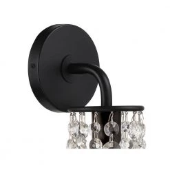 Gabrielle 1-Light Matte Black Sconce by Crystorama -Crystorama popular store matte black crystorama vanity lighting gab b7311 mk 1f 1000