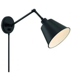 Mitchell 1-Light Matte Black Sconce by Crystorama -Crystorama popular store matte black crystorama vanity lighting mit a8020 mk 4f 1000
