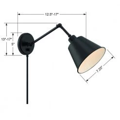 Mitchell 1-Light Matte Black Sconce by Crystorama -Crystorama popular store matte black crystorama vanity lighting mit a8020 mk fa 1000
