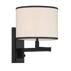Madison 1-Light Matte Black Sconce by Crystorama