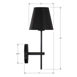 Xavier 1-Light Matte Black Wall Mount by Crystorama -Crystorama popular store matte black crystorama wall sconces xav b8321 mk 1f 1000