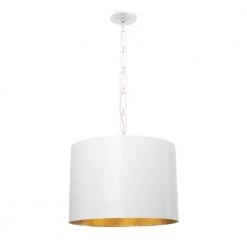 Alston 6-Light Matte White + Antique Gold Island Chandelier with Steel Shade by Crystorama
