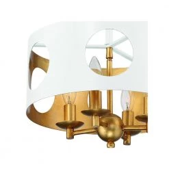 Odelle 4-Light Matte White and Antique Gold Pendant by Crystorama -Crystorama popular store matte white antique gold crystorama flush mount lights ode 700 mt ga 4f 1000