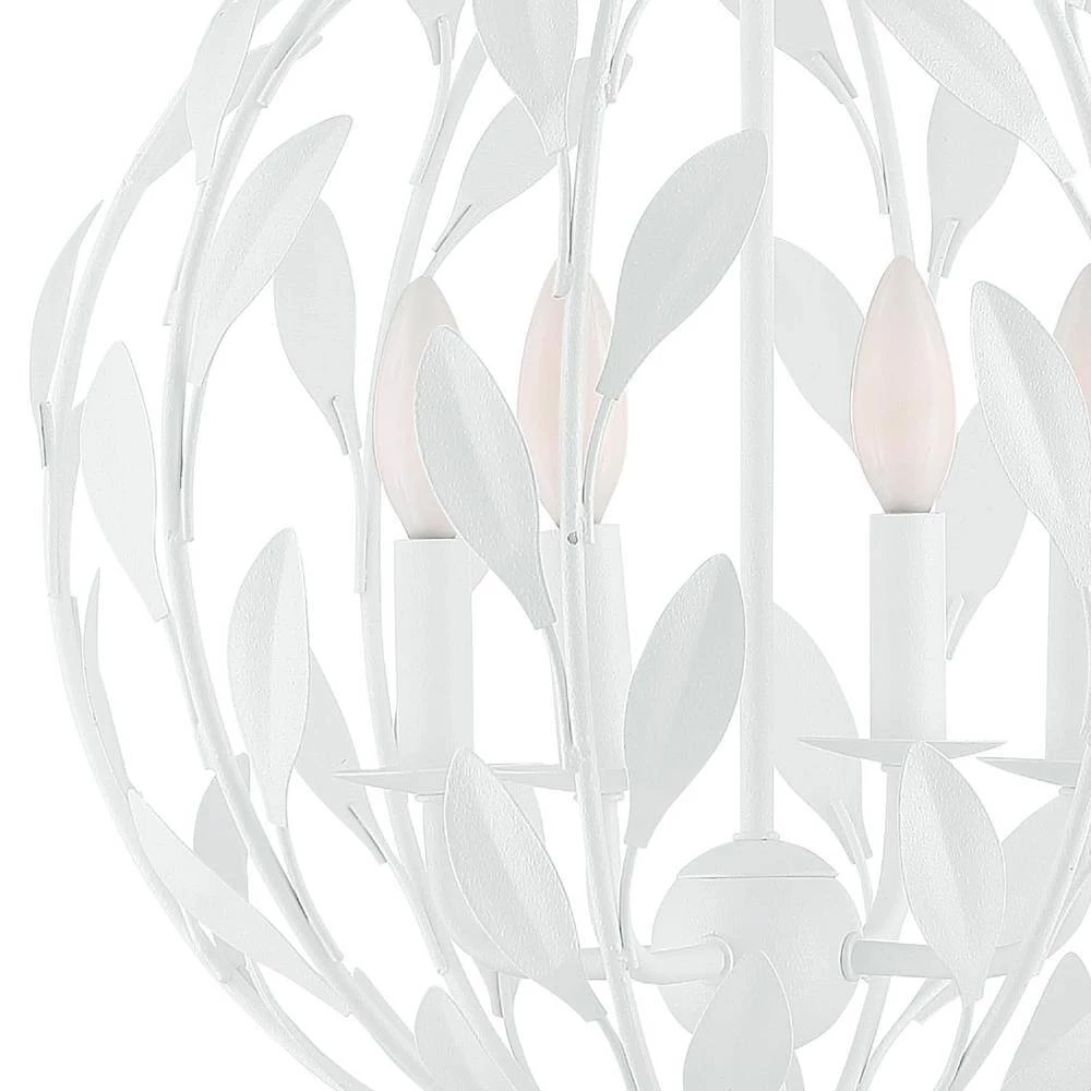Broche 4-Light Matte White Cage Chandelier by Crystorama 5 Broche 4-Light Matte White Cage Chandelier by Crystorama - Image 3