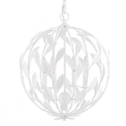 Broche 4-Light Matte White Cage Chandelier by Crystorama