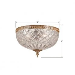 Ceiling Mount 12 in. 3-Light Olde Brass Flush Mount by Crystorama -Crystorama popular store olde brass crystorama flush mount lights 117 12 ob 4f 1000