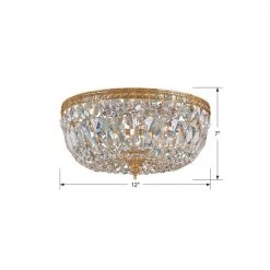 Ceiling Mount 12 in. 3-Light Olde Brass Flush Mount by Crystorama -Crystorama popular store olde brass crystorama flush mount lights 712 ob cl mwp 4f 1000