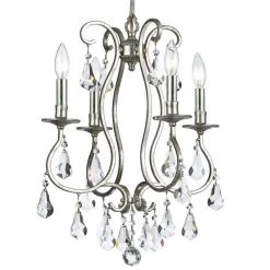 Ashton 4-Light Clear Crystal Silver Mini Chandelier by Crystorama