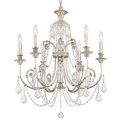 Regis 6-Light Olde Silver Crystal Chandelier by Crystorama
