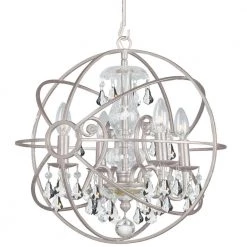 Solaris 4-Light Clear Crystal Silver Mini Chandelier by Crystorama