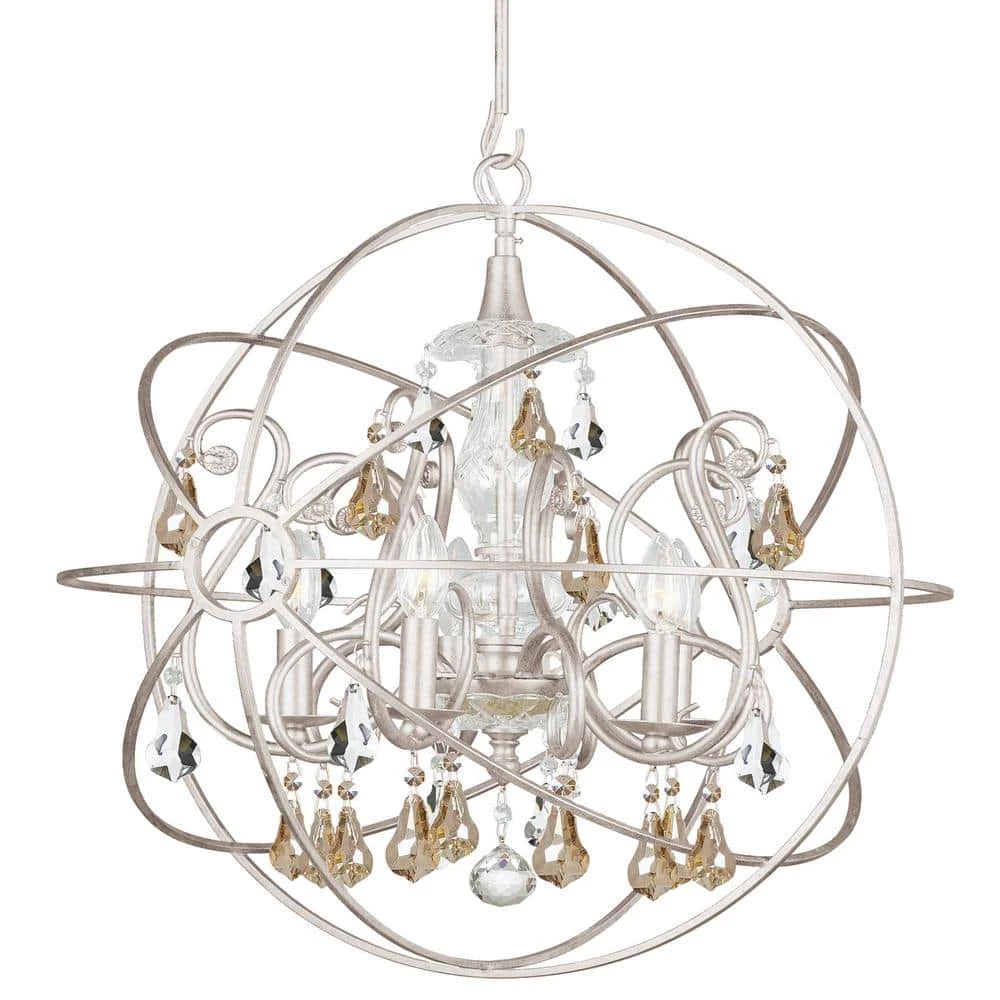 5-Light Olde Silver Chandelier by Crystorama 3 5-Light Olde Silver Chandelier by Crystorama
