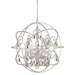 6-Light Olde Silver Chandelier by Crystorama