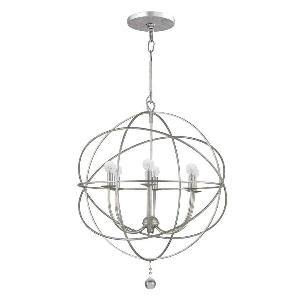 Solaris Collection 6-Light Olde Silver Orb Chandelier by Crystorama 3 Solaris Collection 6-Light Olde Silver Orb Chandelier by Crystorama