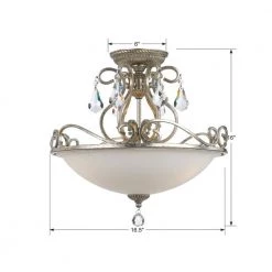 Ashton 16.5 in. 3-Light Olde Silver Flush Mount by Crystorama -Crystorama popular store olde silver crystorama flush mount lights 5010 os cl s 1f 1000