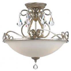 Ashton 16.5 in. 3-Light Olde Silver Flush Mount by Crystorama