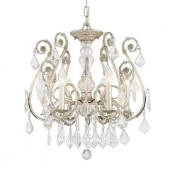 Regis 20 in. 6-Light Olde Silver Semi-Flush Mount by Crystorama