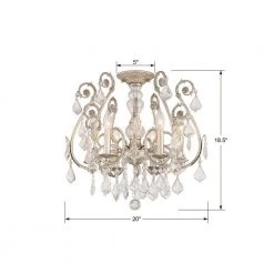 Regis 20 in. 6-Light Olde Silver Flush Mount by Crystorama -Crystorama popular store olde silver crystorama flush mount lights 5115 os cl mwp ceiling 44 1000