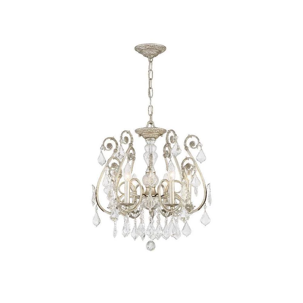 Regis 20 in. 6-Light Olde Silver Semi-Flush Mount by Crystorama 8 Regis 20 in. 6-Light Olde Silver Semi-Flush Mount by Crystorama - Image 6