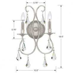 Ashton 2-Light Olde Silver Sconce by Crystorama -Crystorama popular store olde silver crystorama wall sconces 5012 os cl mwp 1f 1000