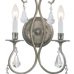 Ashton 2-Light Olde Silver Sconce by Crystorama -Crystorama popular store olde silver crystorama wall sconces 5012 os cl mwp 4f 1000