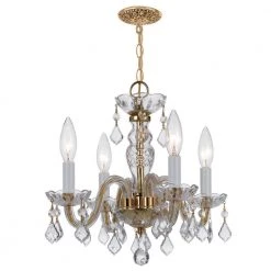 Traditional Crystal 4-Light Clear Crystal Brass Mini Chandelier I by Crystorama