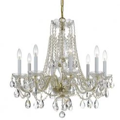 Traditional Crystal 8-Light Polished Brass Crystal Chandelier by Crystorama
