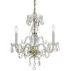 Traditional Crystal 3-Light Clear Crystal Brass Mini Chandelier II by Crystorama