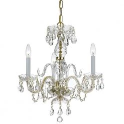 Traditional Crystal 3-Light Clear Crystal Brass Mini Chandelier II by Crystorama