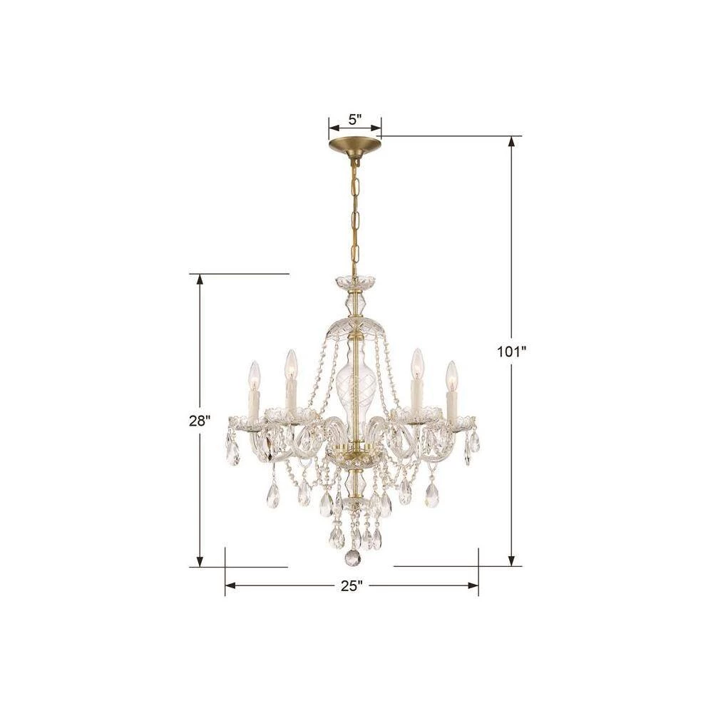 Candace 5-Light Polished Brass Crystal Chandelier by Crystorama 7 Candace 5-Light Polished Brass Crystal Chandelier by Crystorama - Image 5