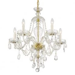 Candace 5-Light Polished Brass Crystal Chandelier by Crystorama