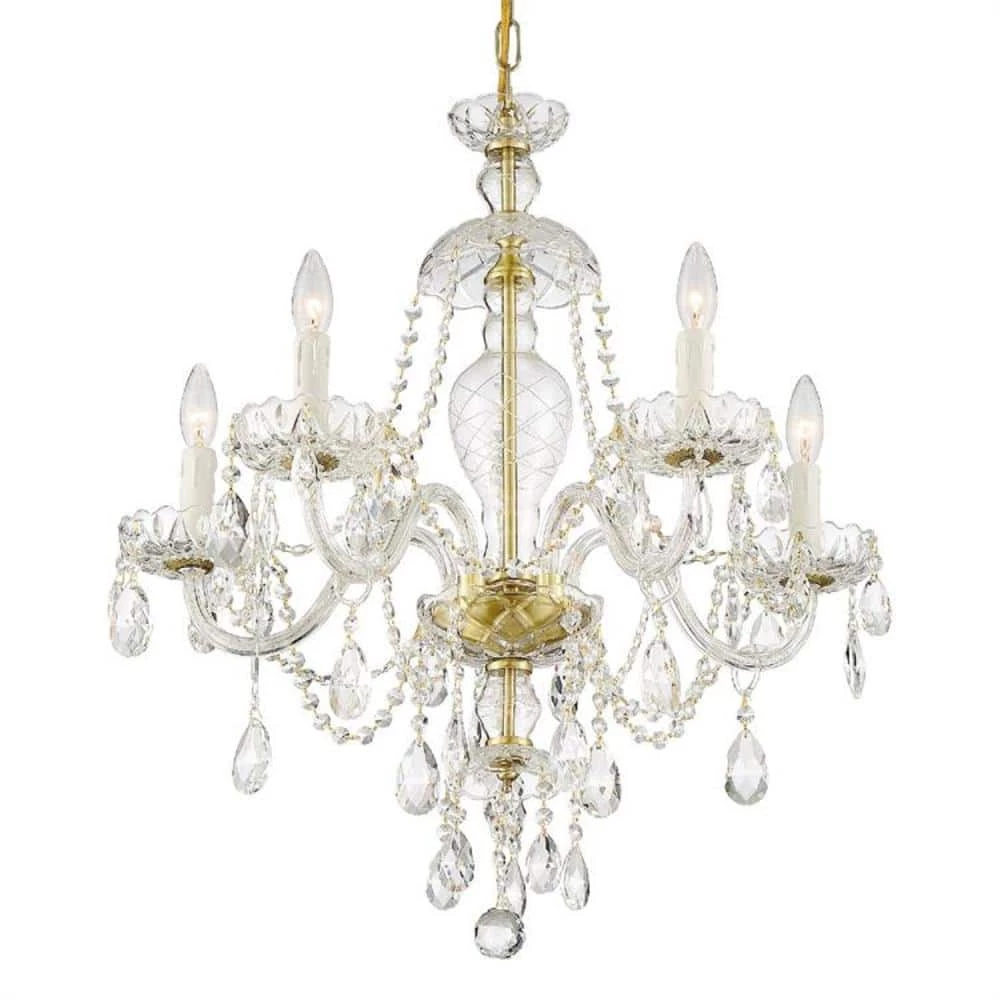 Candace 5-Light Polished Brass Crystal Chandelier by Crystorama 3 Candace 5-Light Polished Brass Crystal Chandelier by Crystorama