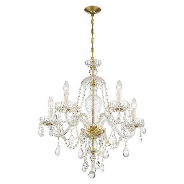 Candace 5-Light Polished Brass Crystal Chandelier by Crystorama 4 Candace 5-Light Polished Brass Crystal Chandelier by Crystorama - Image 2