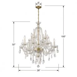 Candace 12-Light Polished Brass Crystal Chandelier by Crystorama 12 Candace 12-Light Polished Brass Crystal Chandelier by Crystorama -Crystorama popular store polished brass crystorama chandeliers can a1312 pb cl mwp 44 1000
