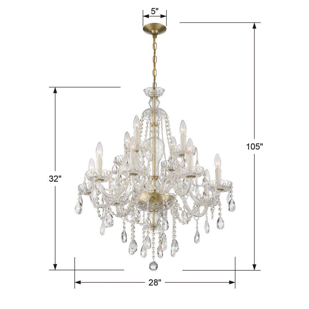 Candace 12-Light Polished Brass Crystal Chandelier by Crystorama 7 Candace 12-Light Polished Brass Crystal Chandelier by Crystorama - Image 5
