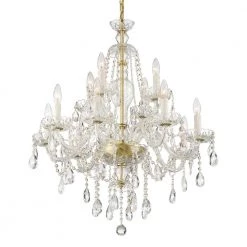 Candace 12-Light Polished Brass Crystal Chandelier by Crystorama