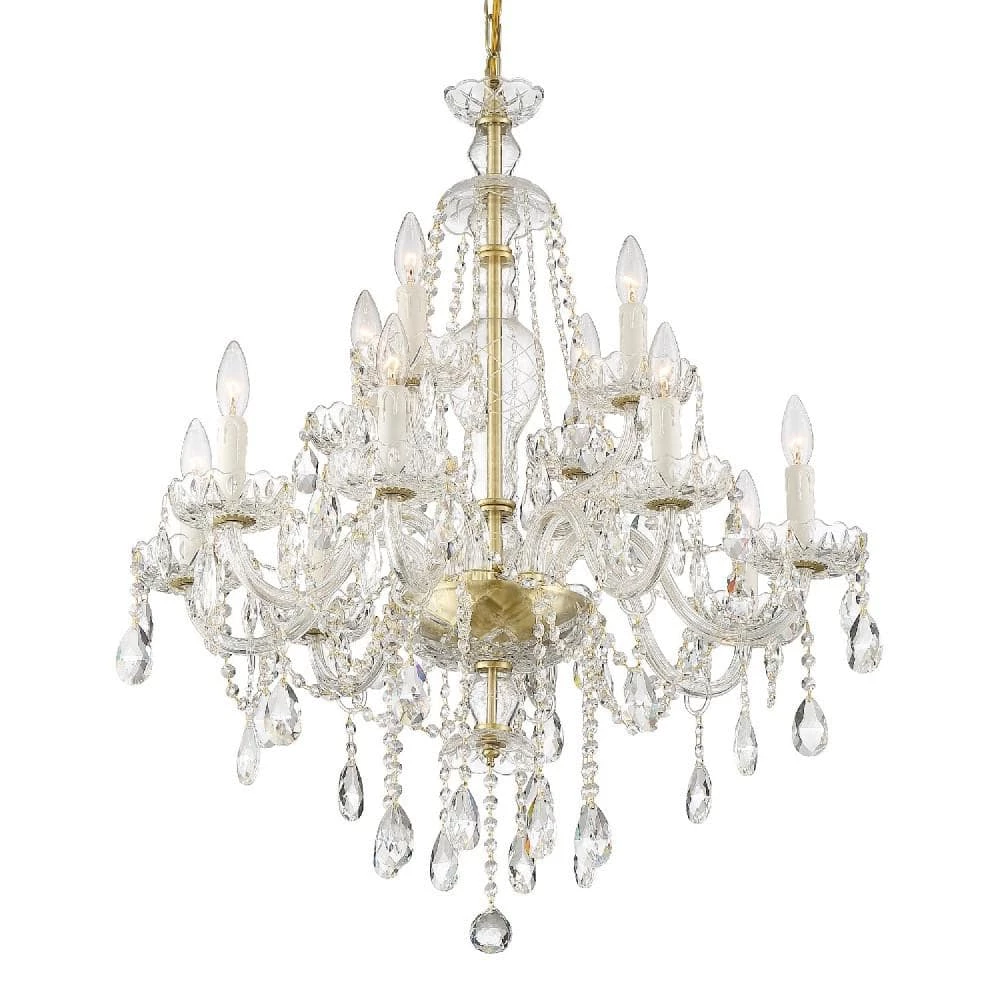 Candace 12-Light Polished Brass Crystal Chandelier by Crystorama 3 Candace 12-Light Polished Brass Crystal Chandelier by Crystorama